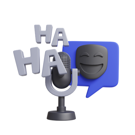 Funny Podcast  3D Icon