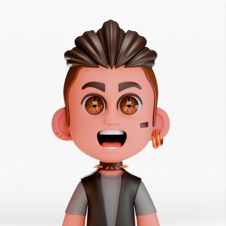 Funny punk boy  3D Icon
