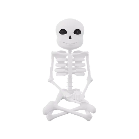 Funny skeletons 3D Illustration