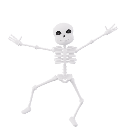 Funny skeletons dancing  3D Illustration