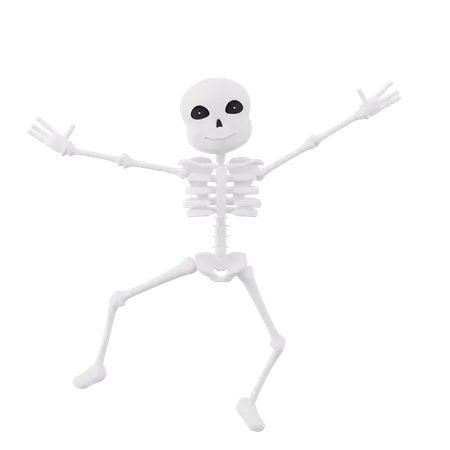 Funny skeletons dancing  3D Illustration