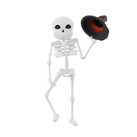 Funny skeletons holding wrist cap  3D Illustration