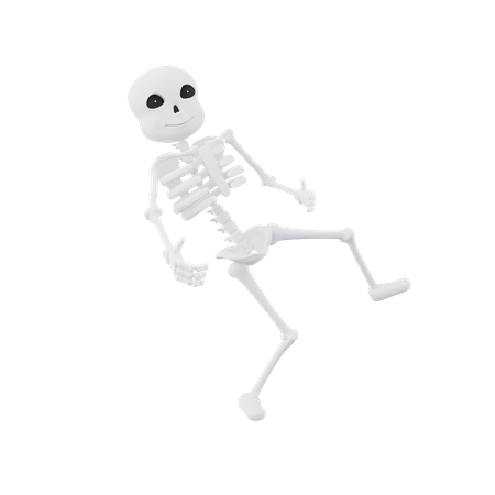 Funny skeletons in pose  3D Illustration