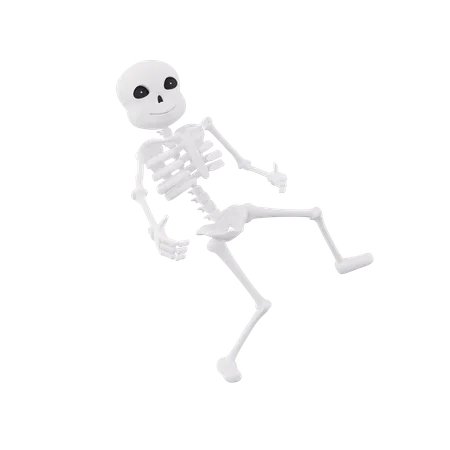 Funny skeletons in pose  3D Illustration