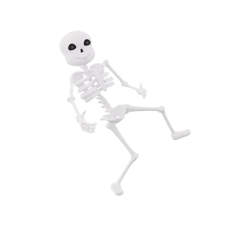 Funny skeletons in pose 3D Illustration