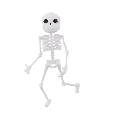 Funny skeletons showing hands  3D Illustration