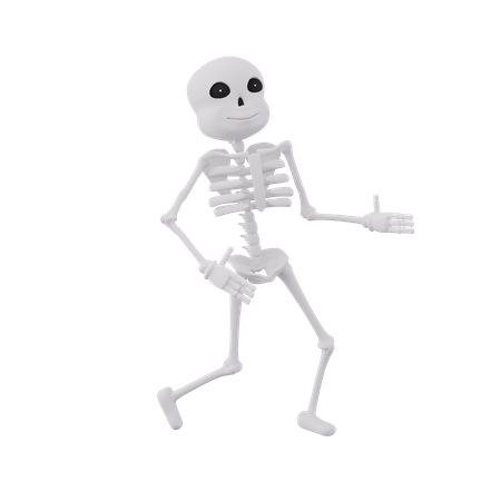 Funny skeletons showing something right 3D Illustration