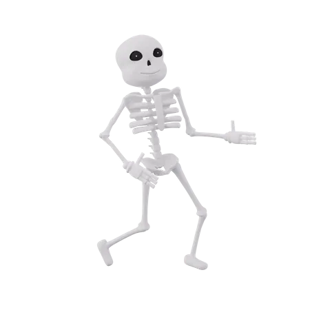 Funny skeletons showing something right 3D Illustration