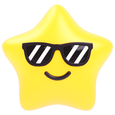 Funny Star with Glasses  3D Icon