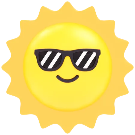 Funny Sun with Glasses  3D Icon