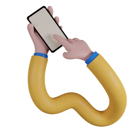 Funny Tangled Hand Hold Smart Phone  3D Icon