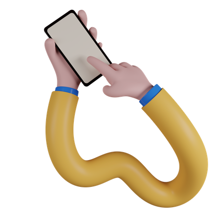 Funny Tangled Hand Hold Smart Phone  3D Icon