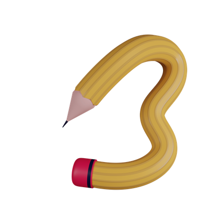 Funny Tangled Pencil  3D Icon