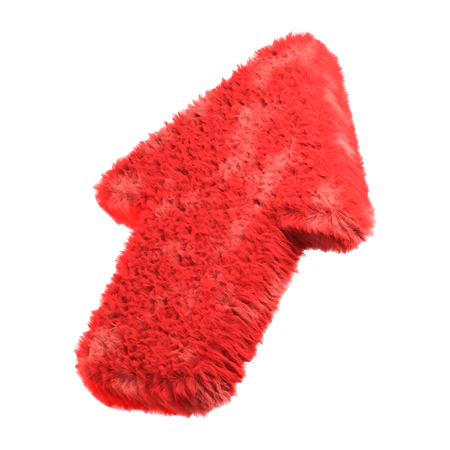 Fur Arrow Sign  3D Icon