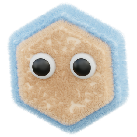 Fur Hexagon Character  3D Icon