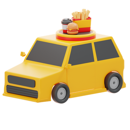 Furgoneta de reparto de comida  3D Icon