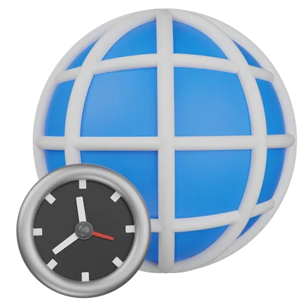 Fuseau horaire mondial  3D Icon