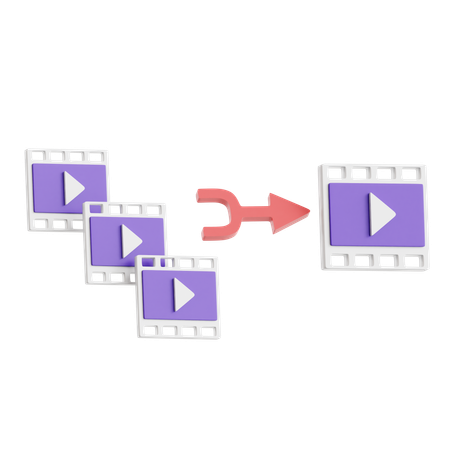 Fusionner la vidéo  3D Icon