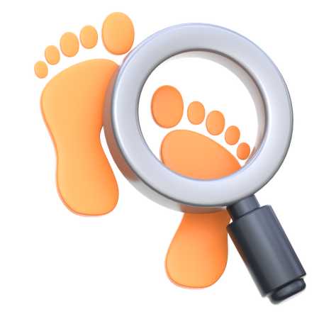 Fußabdrucksuche  3D Icon