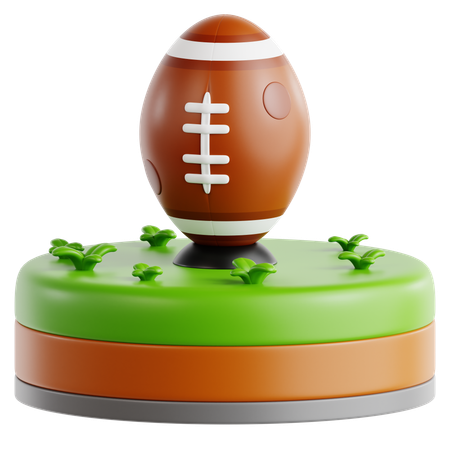 Fußball auf Rasenplatz  3D Icon