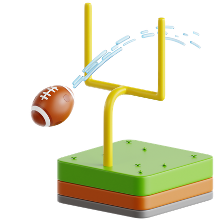Fußball geht durch den Torpfosten  3D Icon