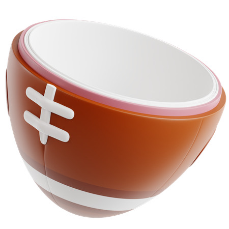 Fußball-Halbschnitt mit innerer Textur  3D Icon