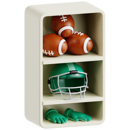 Fußball im Geräteschrank  3D Icon