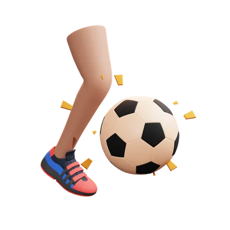 Fußball-Kick  3D Illustration