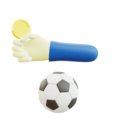 Fußball-Münzwurf  3D Icon