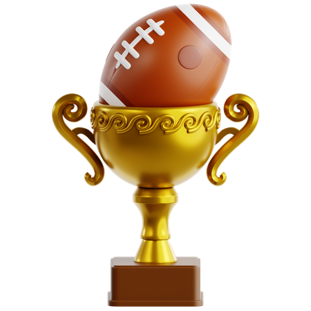 Fußball ruht auf Trophäensockel  3D Icon