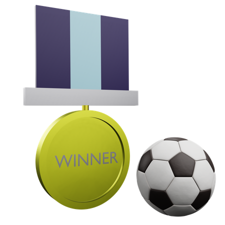 Fußball-Siegermedaille  3D Icon
