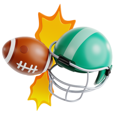 Fußball steckt im Netz oder Helm fest  3D Icon