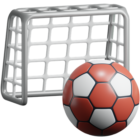 Fußball + Torpfosten  3D Icon