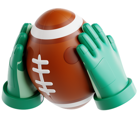 Fußball von zwei Händen gehalten  3D Icon