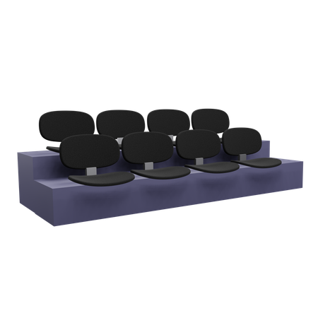 Sitzplätze für Zuschauer beim Fußball  3D Icon