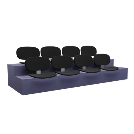 Sitzplätze für Zuschauer beim Fußball  3D Icon