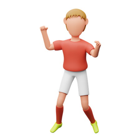 Fußballspieler feiert  3D Illustration