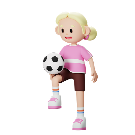 Fußballspieler Jonglierball  3D Illustration