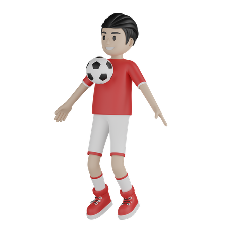 Footballspieler beim Freestylen  3D Illustration