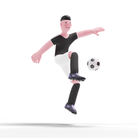 Football-Spieler spielen im Spiel  3D Illustration