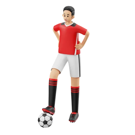 Stehende pose für footballspieler  3D Illustration