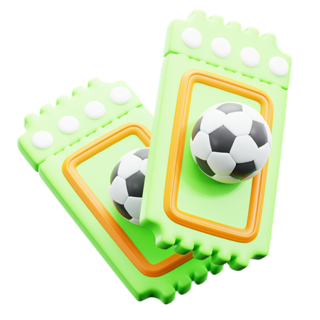 Fußballticket  3D Icon