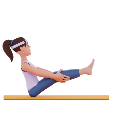 Füße heben Yoga-Pose  3D Illustration