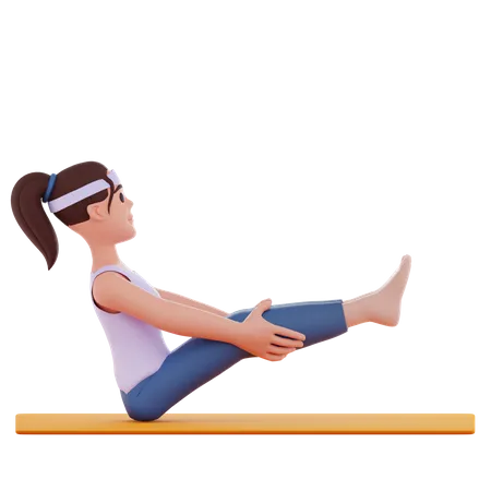 Füße heben Yoga-Pose  3D Illustration