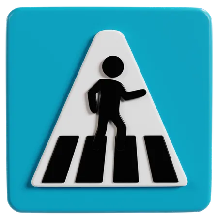 Fußgängerüberweg-Zeichen  3D Icon