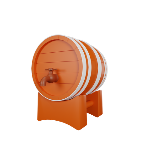 Tambour à vin  3D Icon