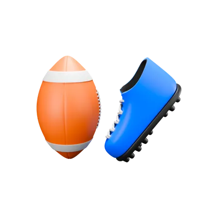 Fútbol americano con zapatos  3D Icon
