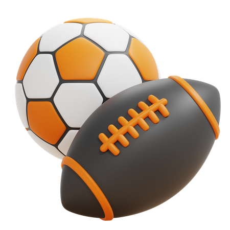 Fútbol americano y pelota de fútbol  3D Icon
