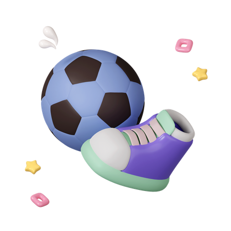 Futbol y zapato  3D Icon