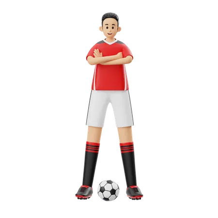 Jugador de fútbol  3D Illustration